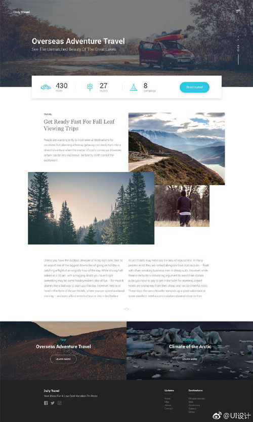 探索自然之美 旅行博客網(wǎng)頁UI設(shè)計靈感與旅游開發(fā)項目策劃指南